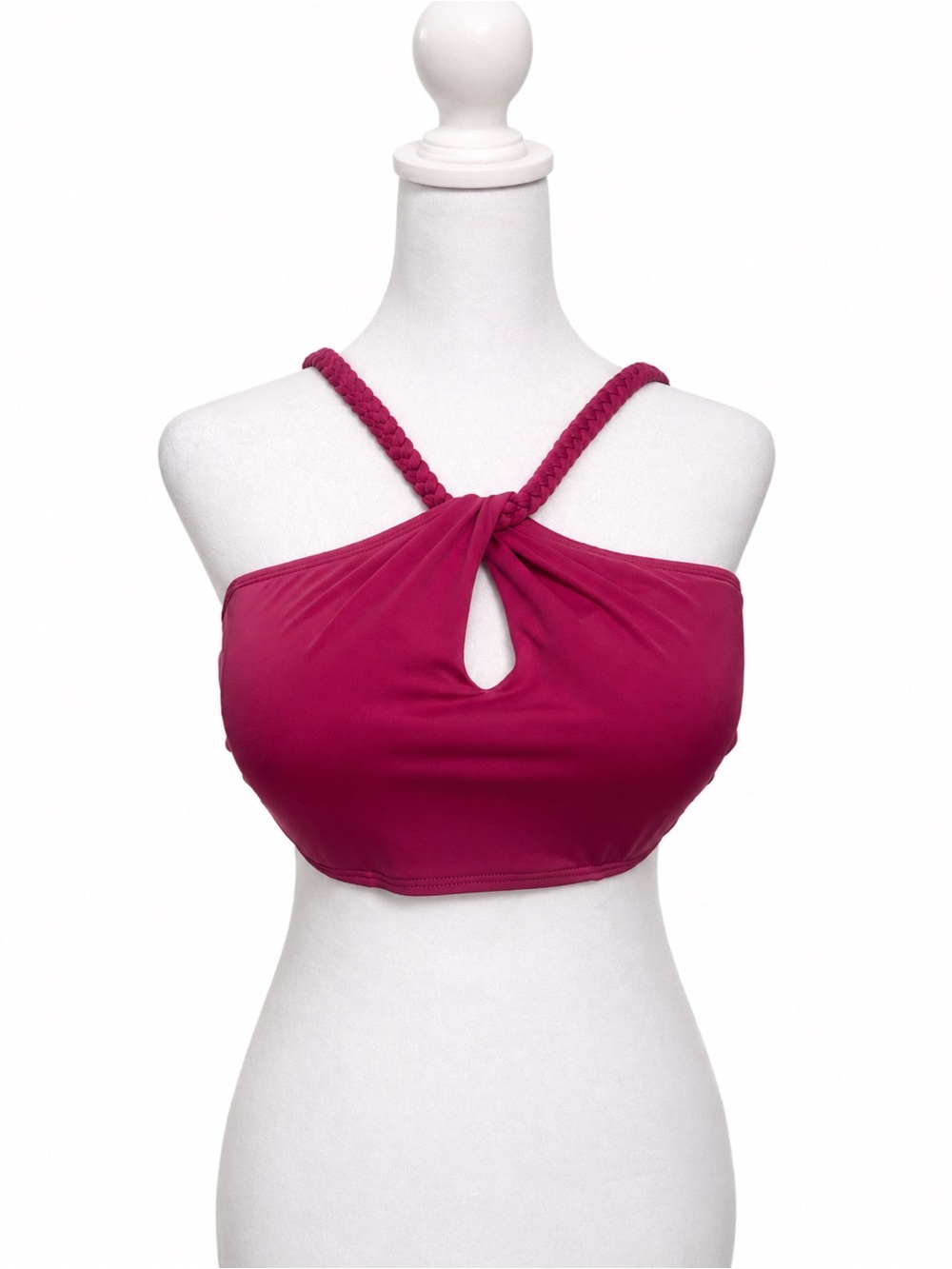 Shade & Shore Fuchsia Bikini Top with Ruched Underwire Cups 34DD
